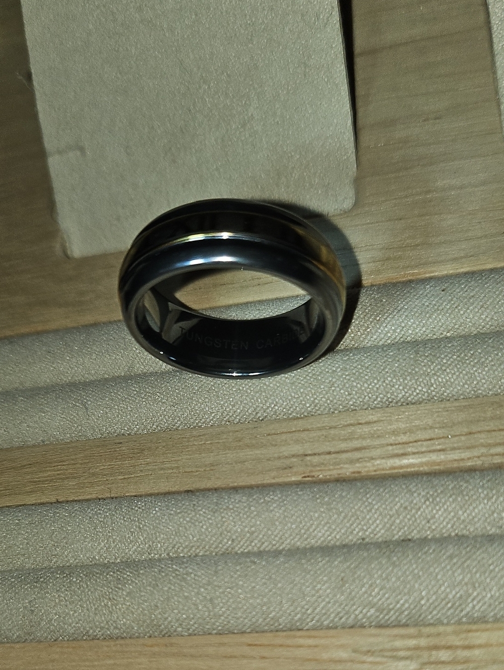 Roman Numeral Ring Two-Tone Metal Dome Band Tungsten Carbide Sz 6 - Picture 9 of 10